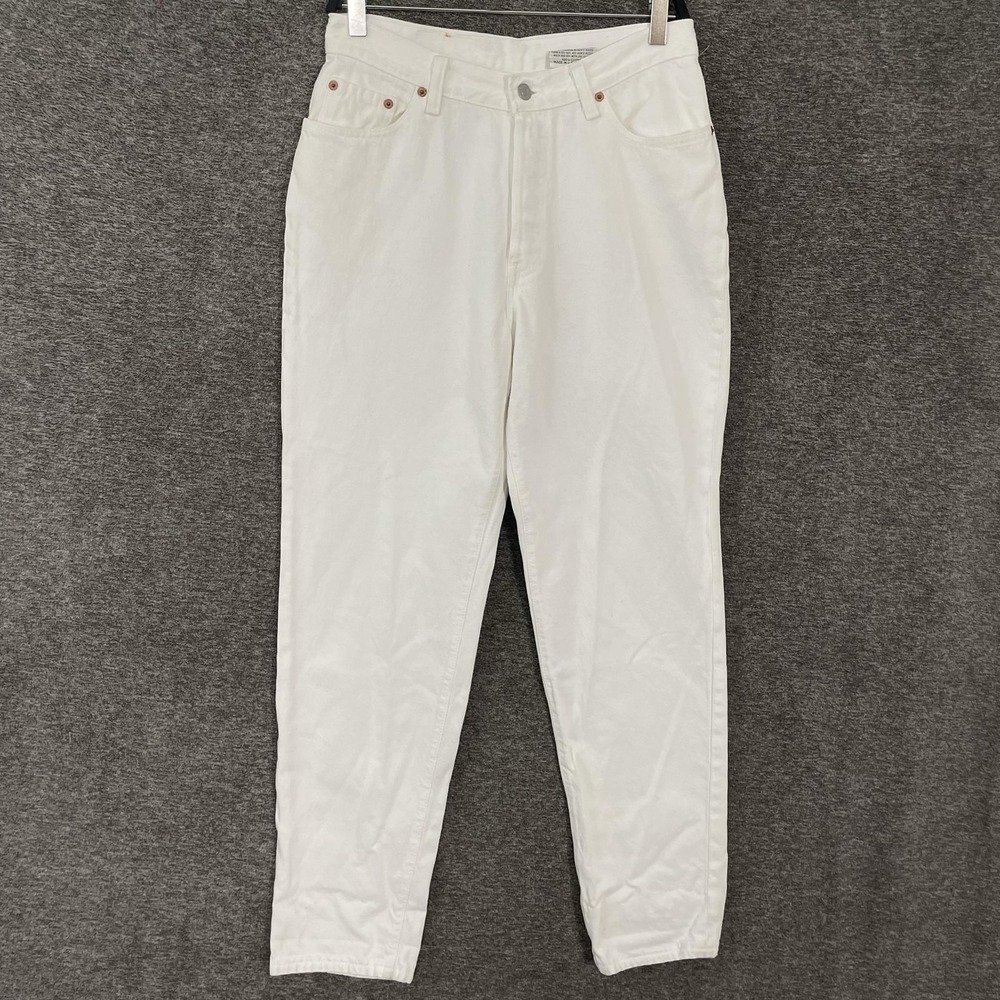 Vintage Levis 501 Jeans Womens 13 Short White High Rise Straight 100% Cotton USA